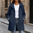 thumbnail image 2 of Zynoxe Women's Windbreaker Jackets Lightweight Zip Up Waterproof Jackets for Women Relaxed Mid Length Long Sleeve Drawstring Hooded Jacket Versatile Solid Color Outdoor Coat with Side Pockets S, 2 of 10