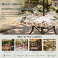 thumbnail image 6 of Round Outdoor Tablecloth with Umbrella Hole and Zipper, Brown Eucalyptus Leaves Tablecloth with Elastic Waterproof, Spring Summer Botanical Patio Table Covers for 55" - 60" Picnic Pool Tables, 6 of 9