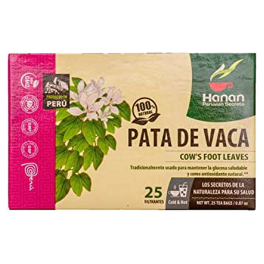 Hanan Peruvian Secrets Pata de Vaca Herbal Tea | 100% Natural Cow’s Foot Leaves |3 Pack of 75 Tea Bags | Natural Powerful Antioxidant, Traditionally use to Support Glucose Level