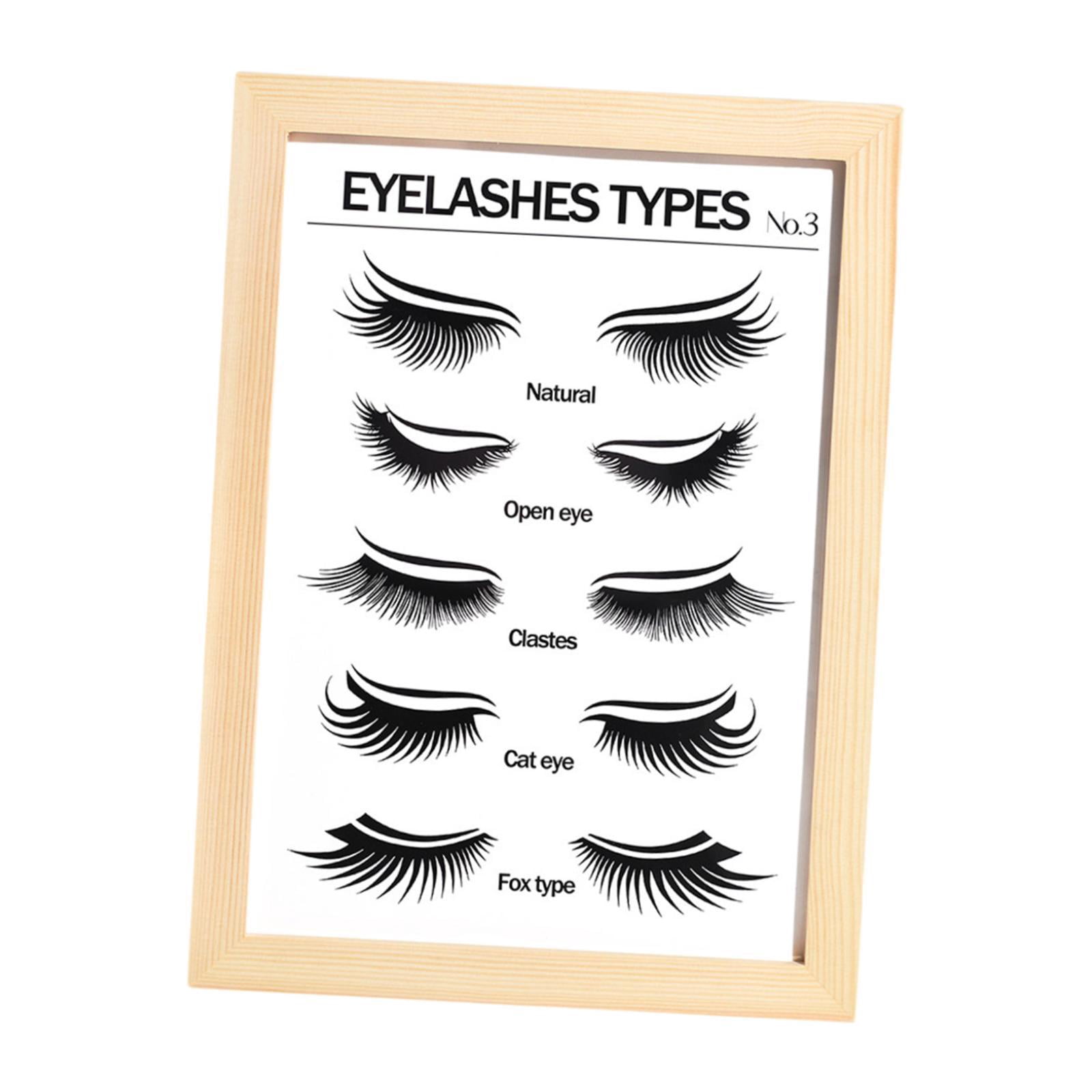 TOOYFUL Lashes Wall Art Eyelash Guide Wooden Frame Walls Decoration Eyelash Wall Decor for Lashes Studios Home Decor B
