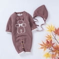 thumbnail image 6 of Onesies Boy Baby Cotton Leisure Romper Long Sleeve Jumpsuit With Hat Onesies Coffee 12 Months-18 Months, 6 of 7
