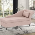 thumbnail image 5 of Andeworld Modern Chaise Lounge Indoor with Storage, Fabric Chaise Lounge Couch,Sleeper Lounge Sofa for Bedroom Office,Small Living Room & Apartment（TAN,Right Arm）, 5 of 5