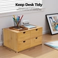 thumbnail image 4 of Bamboo Desk Organizer with 4 Drawers Tabletop Mini Small Drawer Storage Box for Store Various Daily Necessities, 4 of 16