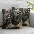 thumbnail image 3 of Orinice Owls Tree Stump Yellow Eyes Graphic Decorative Throw Pillow Cover Soft and Durable for Home Couch Living Room Bed Sofa All Year Round Use 1PC 22x22in, 3 of 5
