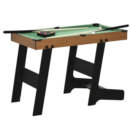 38" Foldable Pool Table Set - Mini Billiards Table for Family Game Room - Includes Cues, Chalk & Accessories