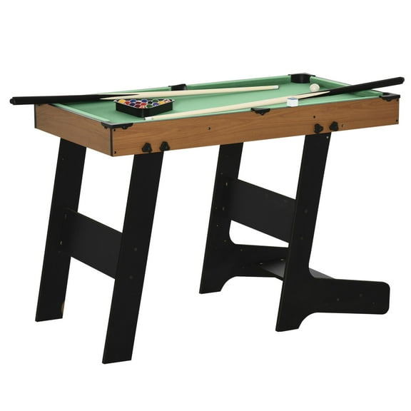 38" Foldable Pool Table Set - Mini Billiards Table for Family Game Room - Includes Cues, Chalk & Accessories