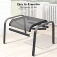 thumbnail image 4 of Dovov 2 Piece Outdoor Patio Ottoman, Portable Outdoor Foot Rest Stackable Ottoman Seat Metal Textilene Patio Footstools, Gray, 4 of 11