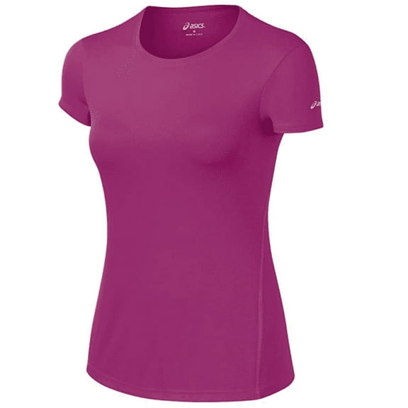 ASICS Women's Core WR1631 Crew Neck Wild Aster Short Sleeve Top, Sz. Medium