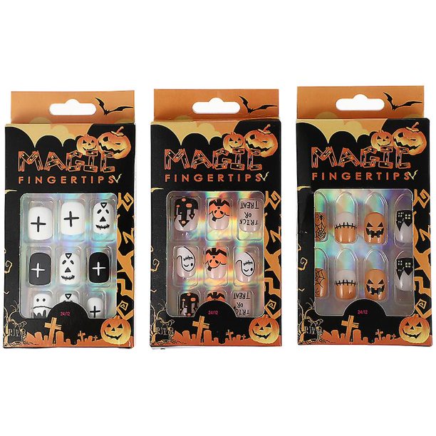 3 juegos de pegatinas de uñas con tema de Halloween para decoraciones de Halloween