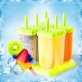 thumbnail image 4 of Popsicle Paradise: moldes reutilizables para hacer paletas heladas, juego de 6 moldes para hacer paletas heladas caseras de fácil liberación con embudo y cepillo de limpieza, antiadherente, plástico, 4 of 6