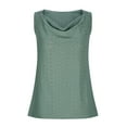 thumbnail image 4 of Jewelreauty Womens Notched Neck Casual Tank Tops Summer Sleeveless Eyelet Shirts Basic Loose Tunic Blouse (S, Green), 4 of 6