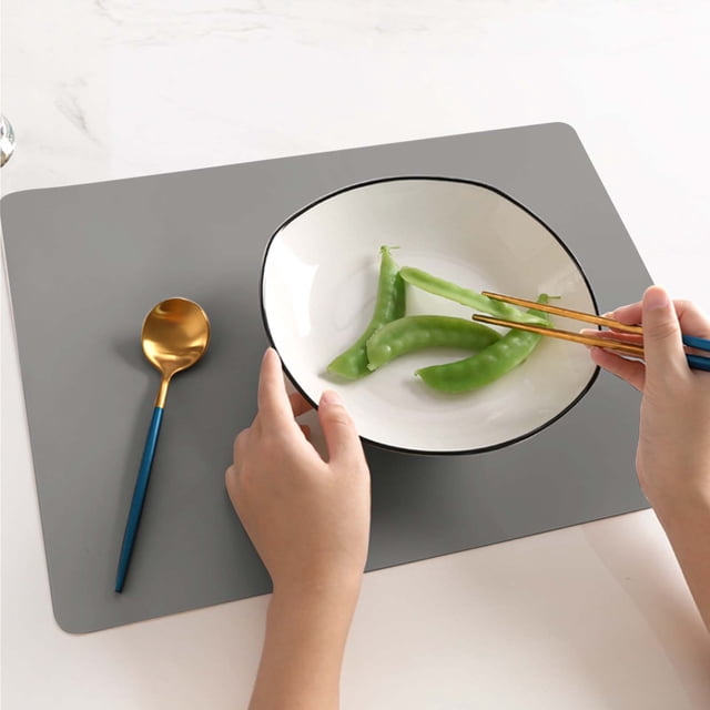 Placemat for Kids 40x30 cm Morandi Color Silicone Table Mat Insulated Cup Pot Mat Durable Safe Non- Educational Dining Accessory