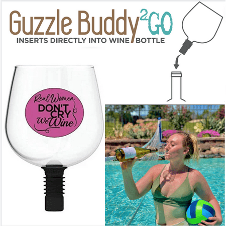 

Guzzle Buddy 2GO Unbreakable Plastic Wine Bottle Glass Real Women Don t Cry We Wine. As Seen on Shark Tank