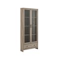 thumbnail image 2 of Gramercy Way Home Source Corner Storage Cabinet in Grey Wash with Glass Doors, 2 of 7