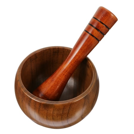 

TOYMYTOY 1 Set Wooden Garlic Mortar and Pestle Garlic Grinders Kitchen Utensil (Short)