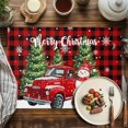 thumbnail image 3 of Red Truck Tree Christmas Snowman Placemats Set of 6, Red Black Buffalo Plaid Table Mats Washable Heat-Insulation Non-Slip Place Mats for Kitchen Dinner Table Indoor Outdoor Decor,13x19 Inch, 3 of 9