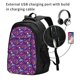 thumbnail image 2 of Balery Retro 80s Style Mochila con carga USB para hombre y mujer - Mochila impermeable y antirrobo para laptop con puerto USB para viajes, trabajo, 2 of 7