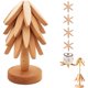 thumbnail image 1 of Salvamanteles de madera YZhouD para platos calientes, juego de salvamanteles con forma de árbol, juego de 4 posavasos con forma de árbol, posavasos plegables de madera para restaurante, platos,, 1 of 8