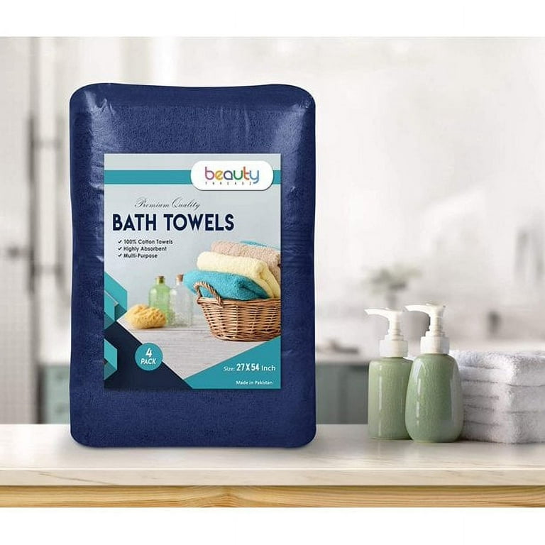 Beauty Threadz- 100% Cotton Bath Towels 4 Piece Set Soft Fluffy