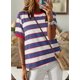 thumbnail image 3 of Camiseta Dokotoo para mujer, verano 2025, a rayas, color rojo, 3 of 6
