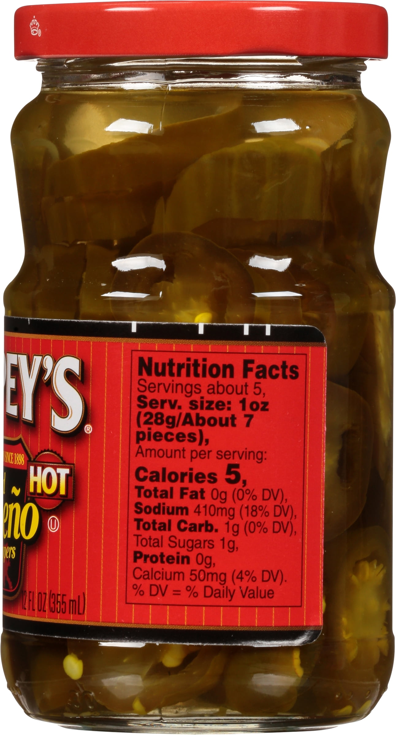 (12 pack) Trappey's Hot Sliced Jalapeño Peppers, 12 oz Glass Jar