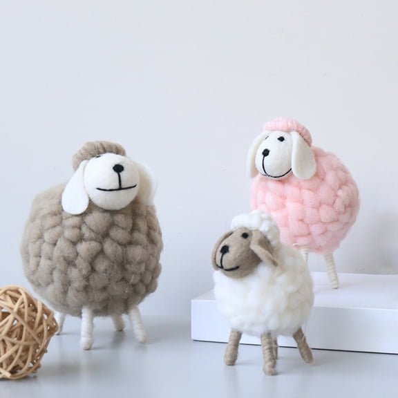 Dserhfy Living Room Bedroom Ornament Personality Cute Felt Creative Sheep Decoration