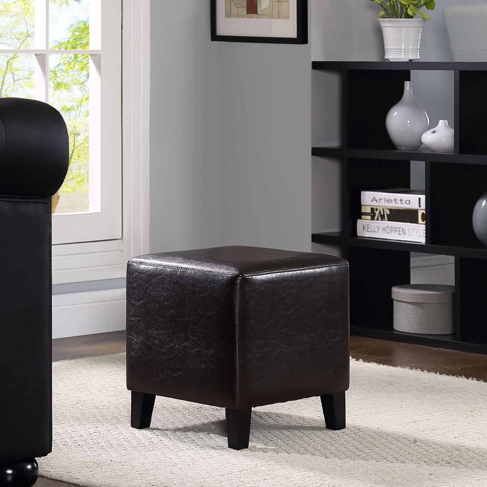 Modway Lodge Leatherette Ottoman Cube, Multiple Colors