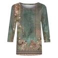 thumbnail image 5 of Ruimatai Women's Floral Print T-Shirt Casual Loose Fit Short Sleeve Blouse Soft Stretchy Polyester Top for Spring Summer Daily Wear, 5 of 5