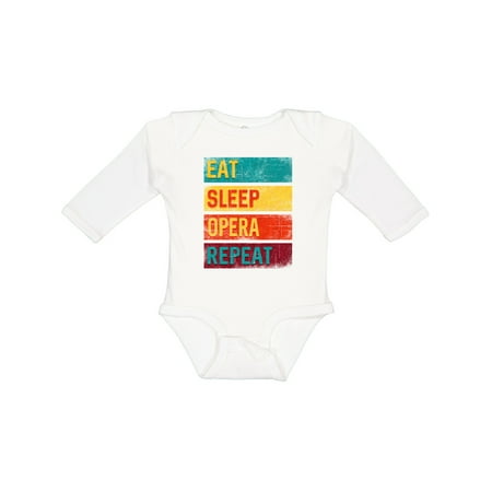 

Inktastic Music Eat Sleep Opera Repeat Gift Baby Boy or Baby Girl Long Sleeve Bodysuit