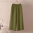 thumbnail image 5 of Kaemgyyd Womens Pants Lightweight Wide Leg Flowy Capris Lounge Elastic Waist Ladies Vacation Beach Cropped Trousers with Pockets, 5 of 7