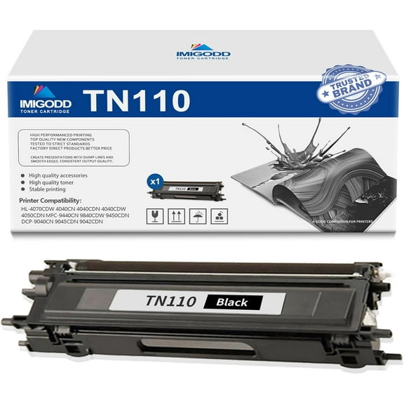 1-Pack TN110 Black Toner Cartridge Replacement for Brother High Capacity 3,000 Pages with HL-4070CDW 4040CN 4040CDN 4040CDW 4050CDN MFC-9440CN 9840CDW 9450CDN DCP-9040CN 9045CDN 9042CDN Printer