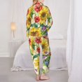 thumbnail image 5 of Disketp Pajamas Set Long Sleeve Sleepwear Womens Button Down Nightwear Pj Sets-Sunflower Cornflower Poppy, 5 of 9