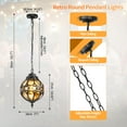 thumbnail image 2 of Flybling Globe Outdoor Pendant Lights,Vintage Exterior Hanging Pendant Light Fixtures with Adjustable Chain, Aluminum Black Outdoor Chandelier for Porch, Gazebo, Entryway,No Sensor,General C108, 2 of 3
