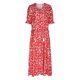 thumbnail image 4 of Puntoco Vestido De Manga Corta Con Cuello En V, Vestido Largo Bohemio Estampado Con Cuello En V Y Borlas En El Dobladillo De La Oreja Para Mujer Rojo Xl, 4 of 6