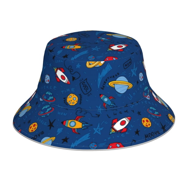 Fotbe Space Sombrero Tipo Pescador con Estampado – Sombrero de Sol de Algodón de Moda para Playa, Golf, Pesca
