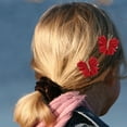 thumbnail image 1 of Pinzas para el cabello de Mariposa Fernando 2 Uds Hilo Dorado rojo, 1 of 8