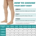 thumbnail image 4 of HLONK 2 Paires Bas de Compression Cuisse 20-32 mmHg Bas de Compression Sans Orteils pour Femmes et Hommes (Beige+noir), 4 of 7