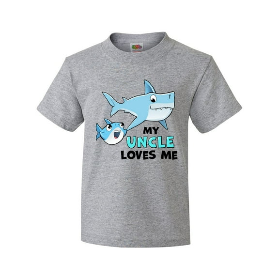 Inktastic My Uncle Loves Me with Cute Sharks Youth T-Shirt