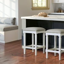 Manchester 27in.H Square Counter Stool- Alabaster White
