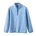 thumbnail image 5 of Cethrio Boys Fleece Jackets with Zipper, Stand-up Collar Lightweight Warm Casual Winter Outerwear Blue Size 9-10 T, 5 of 6