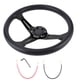 thumbnail image 1 of Volante de coche universal de 14 pulgadas, aleación de aluminio de cuero PU con botón de bocina modificado, color negro Jadeshay A, 1 of 8