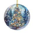 thumbnail image 1 of Ornamentos Del Árbol de Navidad Vitrales 3.5 Pulgadas Diseño, Vidrio Transparente Bauble con Cinta de Oro para la Decoración Del Árbol Y Colgantes de Cinta Del Árbol de Navidad, 1 of 7