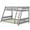 White/Gray, variant on Barara King Bedroom Bed Frame, Bed Platform Frame,Twin Over Full Low Bunk Bed with Reversible Ladder-White