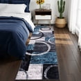 thumbnail image 4 of MJIAexp 2'x8' Boho Kitchen Runner Rug,Indoor Abstract Machine Washable Hallway Runner Rug Non-Slip Entryway Runner Laundry Rug Throw Carpet for Living Room Dining Room Hallway Kitchen Light Blue, 4 of 8