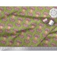 thumbnail image 3 of Soimoi Polyester Crepe Fabric Leaves,Rose & Camellia Floral Decor Fabric Printed Yard 42 Inch Wide, 3 of 3
