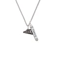 thumbnail image 2 of Delight Jewelry Acrylic 3/4" Black Cheer Megaphone Silvertone Family Bar Charm Necklace, 23", 2 of 4