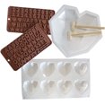 thumbnail image 1 of Forma de corazón de diamante 3D, moldes de corazón de chocolate, moldes de silicona para chocolate, letras de silicona, 1 of 4