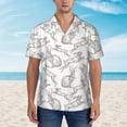 thumbnail image 2 of Balery Hand Drawn Rabbit Camisas hawaianas de manga corta para hombre, camisas playeras de corte holgado, camisas de vacaciones con botones,X-Large, 2 of 7