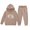 Khaki, variant on TIREOW Girls Sweatsuit Set Football Heart Print Long Sleeve Pullover Hooded Sweatshirt and Jogger Pants Casual Streetwear 2 Piece Set