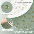 thumbnail image 4 of PH 400pcs 18K Gold Plated Jump Rings 304 Stainless Steel O Rings Linking Ring Metal Rings Jewellery Connectors for Necklace Bracelet Making DIY Handicrafts Silver 6x0.8mm(20 Guage) Gold, 4 of 6